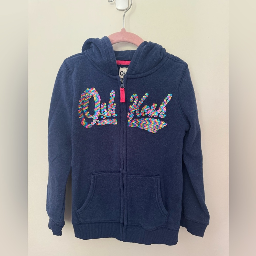 OshKosh B'gosh Navy Hoodie with Colorful Sequins